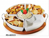 Conj. Petiscos, em bambu e porcelana - PD-00313