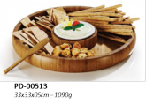 Conj. Petiscos e Patés, em bambu e cerâmica - PD-00513
