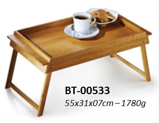 Bandeja com Pés Dobráveis, em bambu - BT-00533