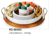 Conj. Petiscos, em bambu e porcelana - PD-00303