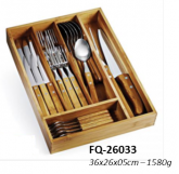 Faqueiro em inox e bambu - 27pç. - FQ-26033