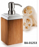 Porta Sabonete Líquido em Bambu e Cerâmica - BA-01253