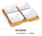 Conj. Petiscos, em bambu e porcelana - PD-00393